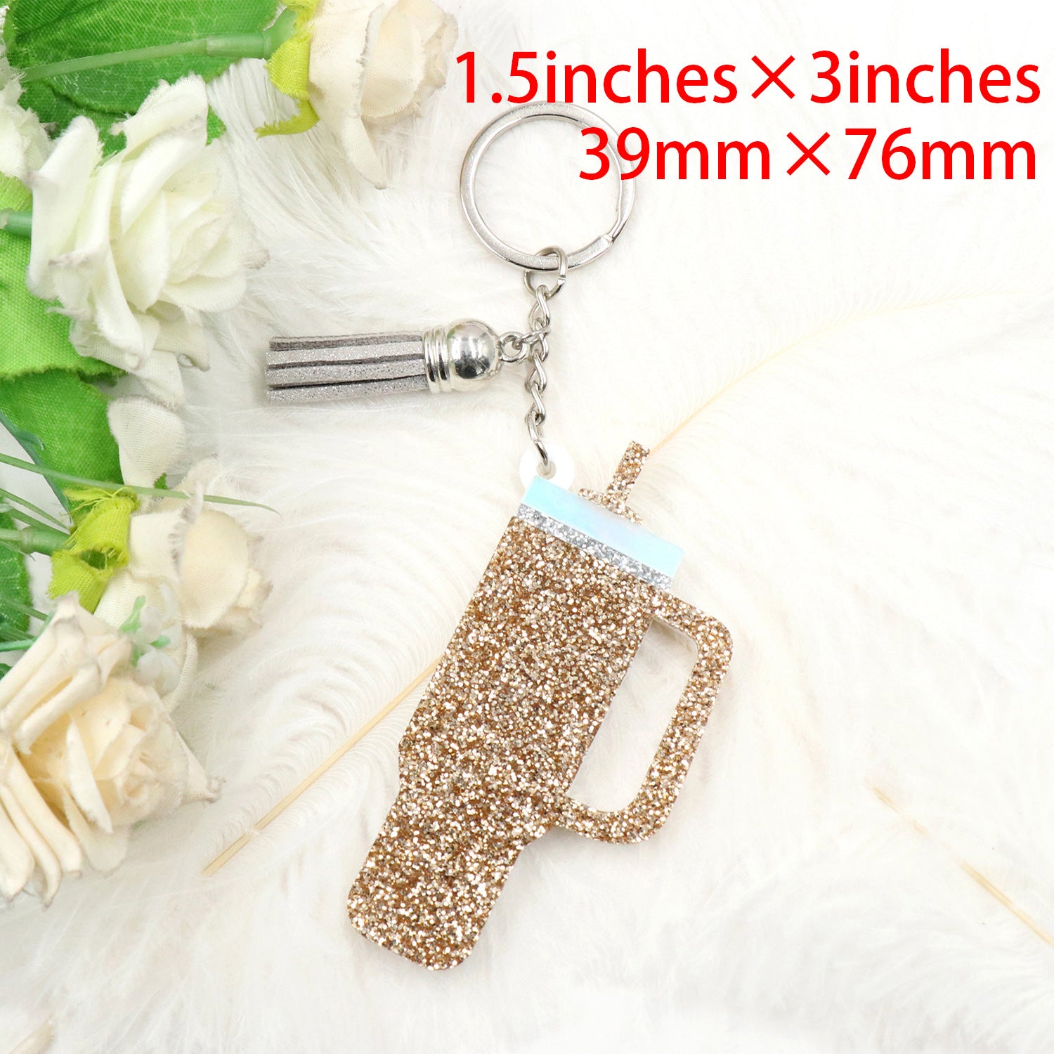 Wholesale Mug Glitter Acrylic Keychain Mug Lover Gift